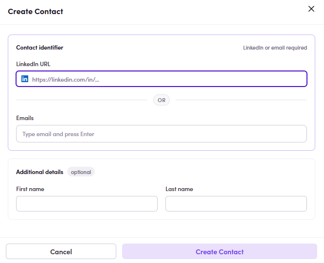 Create contact