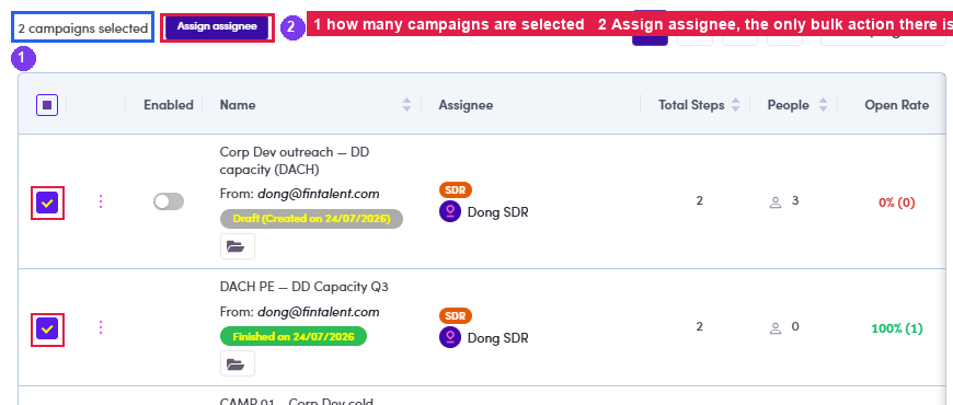 Bulk assign