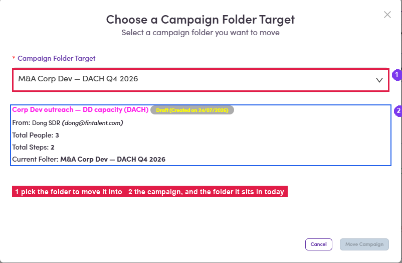Move campaign dialog