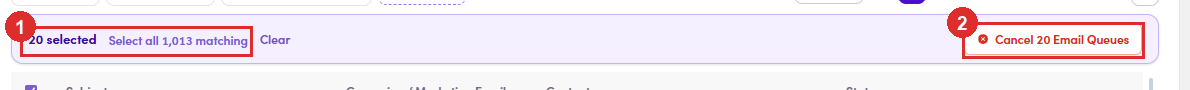 Bulk selection bar