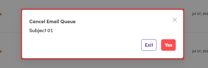 Cancel Email Queue confirmation