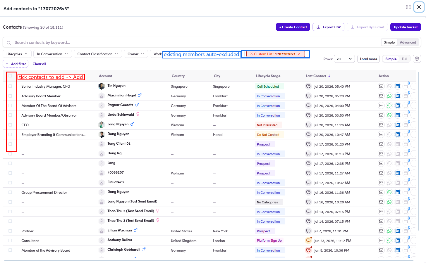 Add members picker