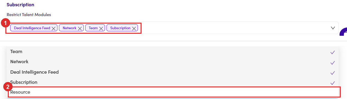 Restrict Talent Modules with the Resource option