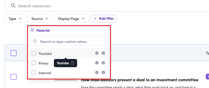 Source filter opened