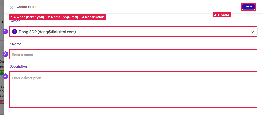 Create Folder form