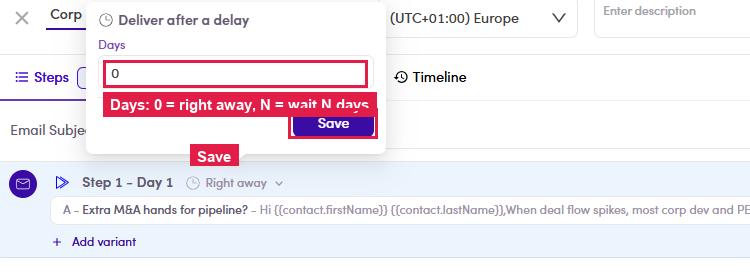 Deliver after a delay