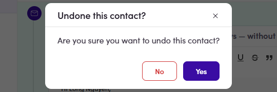 Undone this contact? dialog