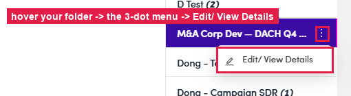 Folder three-dot menu