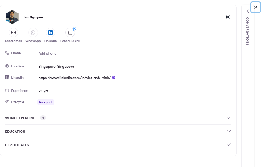View Profile result
