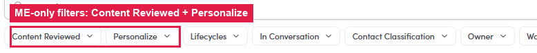 People/Preview filter bar with the ME-only filters