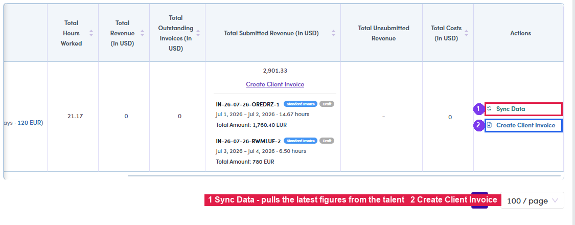 Sync Data button